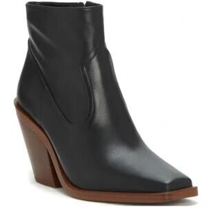 Vince Camuto‎ Amtinda Booties Black Leather Square Toe Womens Size 8.5M NWOT